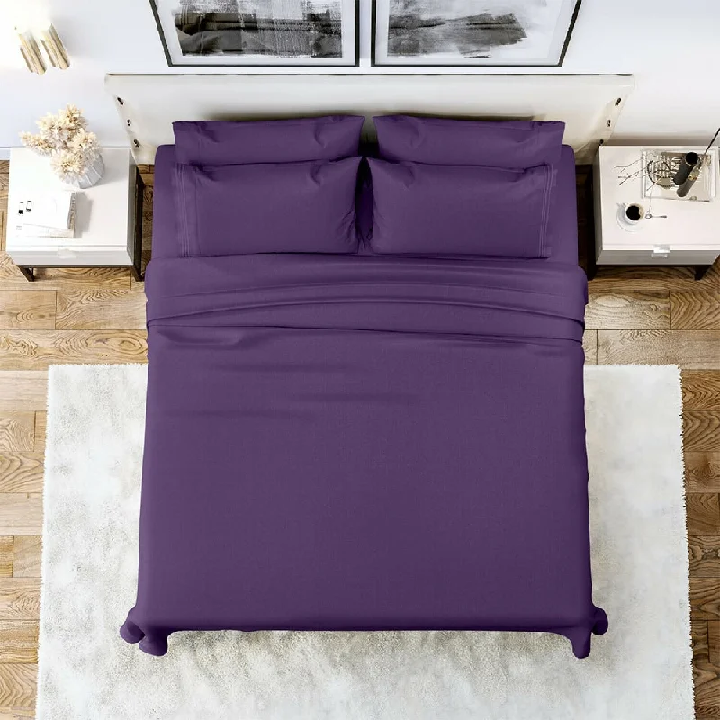 Sheet Sets with Multiple Pillowcase Options6 Piece Sheet Set 1800 Series Egyptian Deep Pocket CalKing Purple