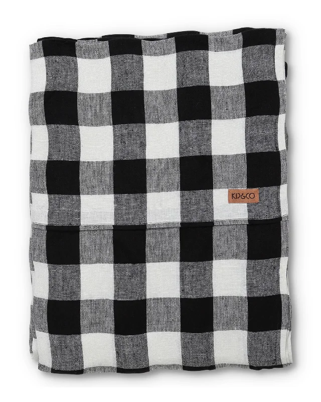 Polyester - Cotton Blend Sheets for Durability and ComfortBlack & White Gingham Linen Flat Sheet