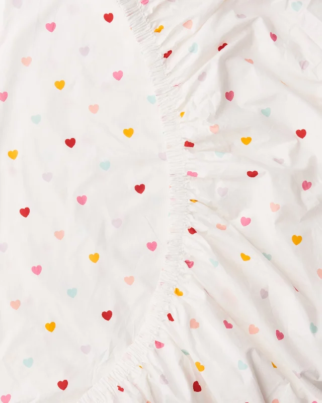 Wrinkle - Free Polyester Sheets for a Low - Maintenance BedI Heart You Organic Cotton Fitted Sheet