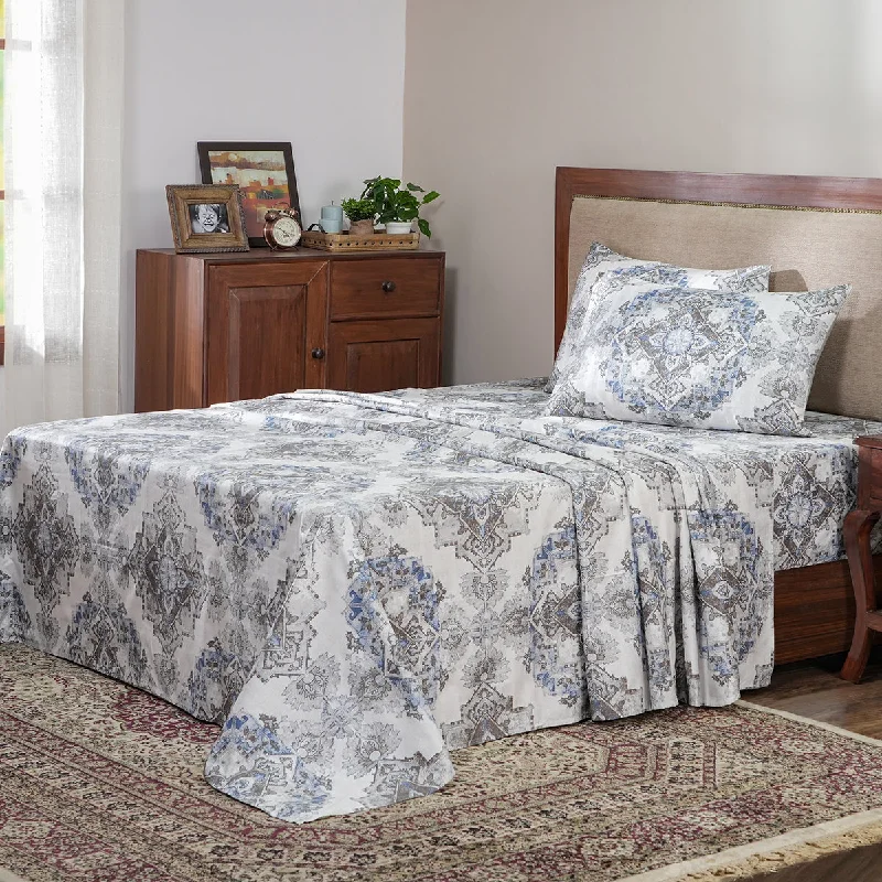 Quilted Cotton Sheets for a Warm and Inviting BedUtopian Regan 400TC Cotton Excessive Extreme Printed King Bedsheet With Pillow Covers