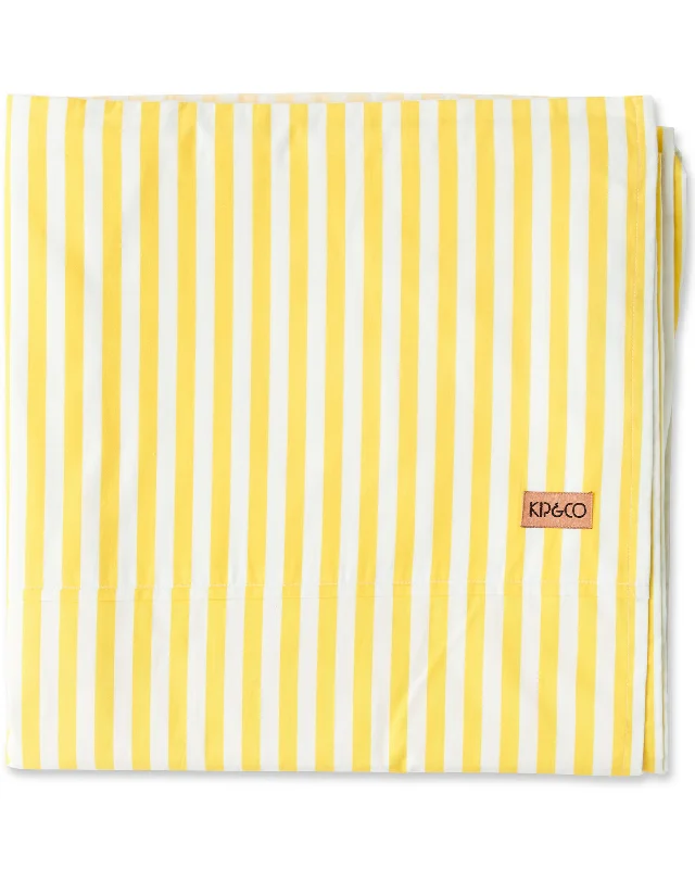 Jersey - Knit Sheets for a Comfortable and Casual BedLimoncello Stripe Organic Cotton Flat Sheet