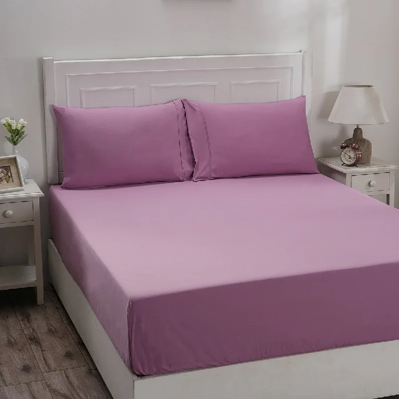 Anti - Pill Microfiber Sheets for a Smooth AppearanceEden Crisp & Light Weight 100% Cotton Solid Purple Fitted Sheet Anti - Pill Microfiber Sheets for a Smooth AppearanceEden Crisp & Light Weight 100% Cotton Solid Purple Fitted Sheet