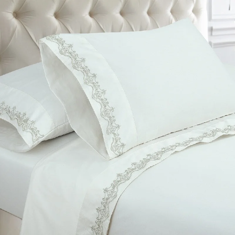 Hypoallergenic Silk Sheets for Sensitive SleepersGilded Edges 300 Thread Count Cotton Sateen Sheet Set