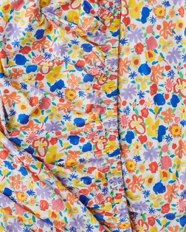 Rayon - Cotton Sheets for a Breathable and Soft BlendKip&Co x Ken Done Summer Floral White Organic Cotton Fitted Sheet