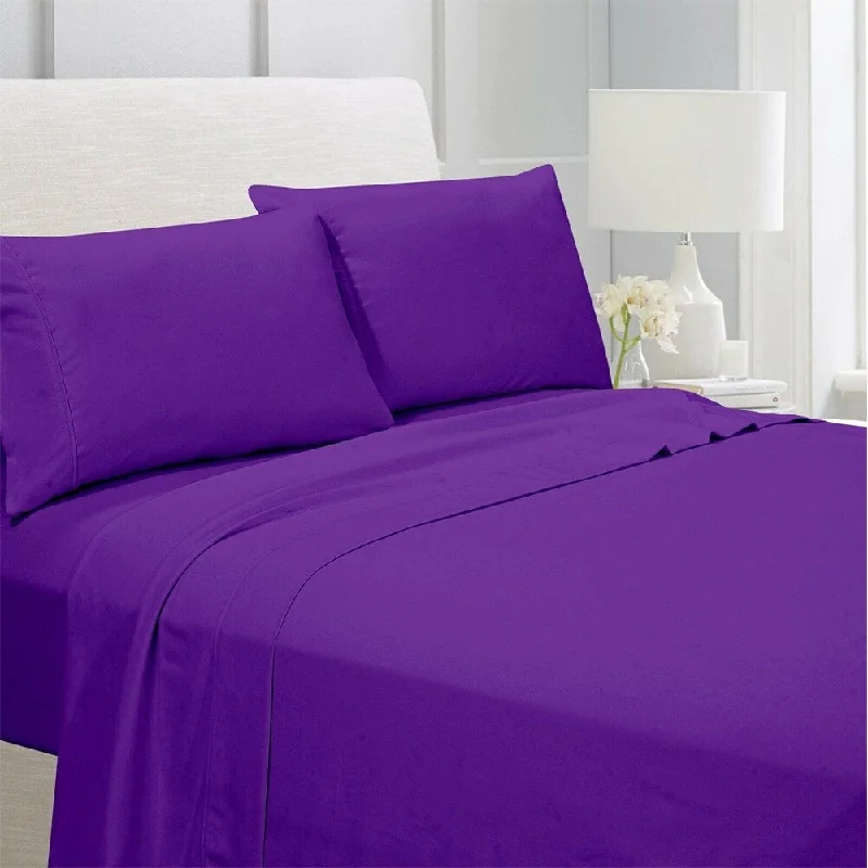 Wrinkle - Free Polyester Sheets for a Low - Maintenance BedEgyptian Comfort 1800 Count 4 Piece Bed Sheet Set Full Purple