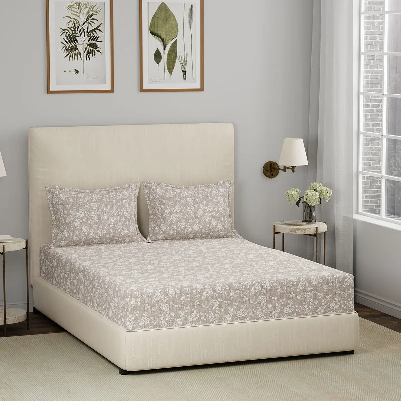 Moisture - Wicking Cotton Sheets for a Dry and Comfortable SleepEclectic Garden Enchant 100%Cotton Print Bed Sheet With Pillow Case