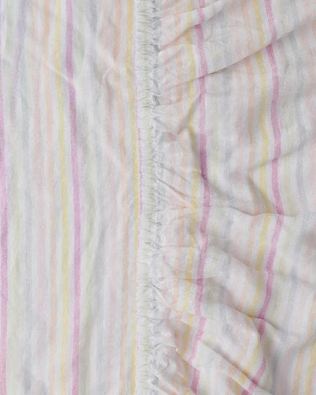 King - Size Sheet Sets with a Decorative Pillow SetPortofino Stripe Linen Fitted Sheet
