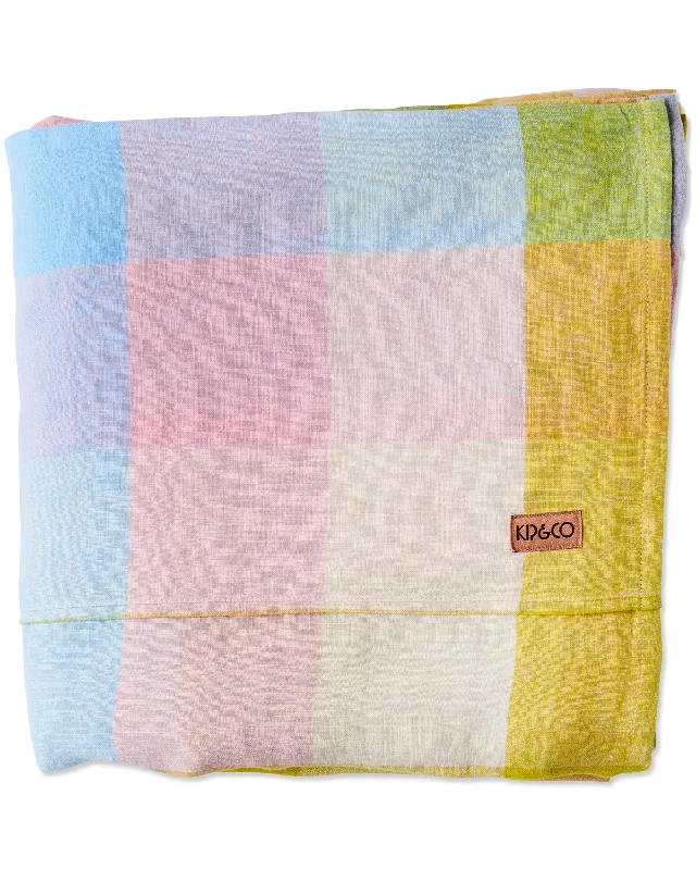 Jersey - Knit Sheets for a Comfortable and Casual BedCorfu Tartan Linen Flat Sheet