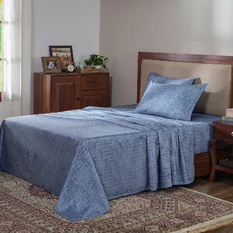 Wrinkle - Free Polyester Sheets for a Low - Maintenance BedUtopian Regan Ornament Troop 100% Cotton Bed Sheet With Pillow Covers