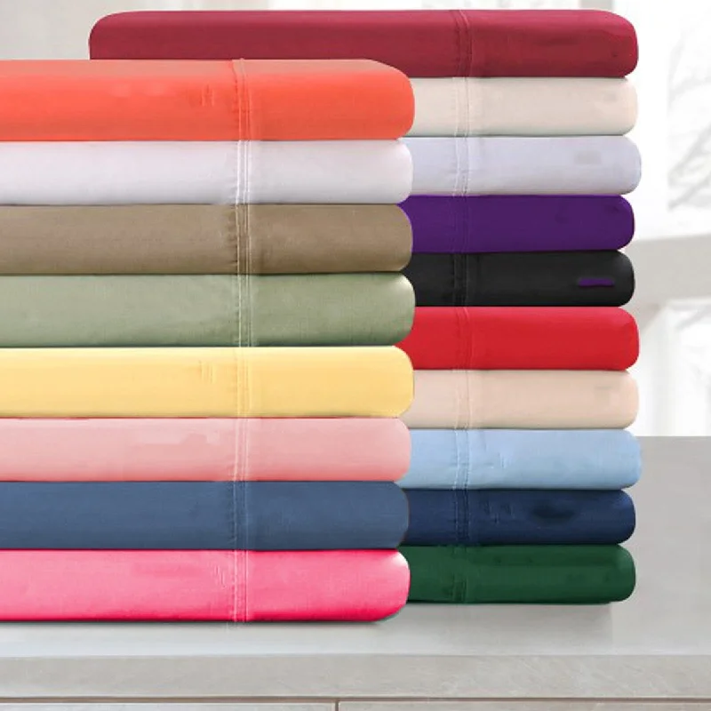 Sheet Sets with Multiple Pillowcase OptionsPersian Collection1900 Count Fitted 16" Deep Elastic Twin Dark Red