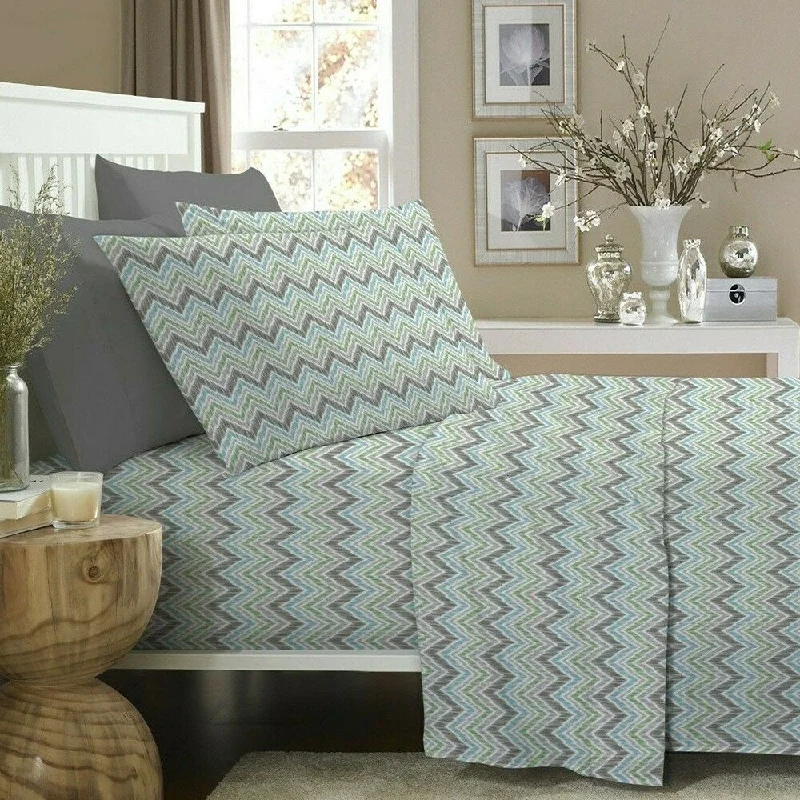King - Size Sheet Sets with a Decorative Pillow Set1200 Thread Count 6 Piece 100% Cotton Sheet Twin Grey Green Chevron King - Size Sheet Sets with a Decorative Pillow Set1200 Thread Count 6 Piece 100% Cotton Sheet Twin Grey Green Chevron