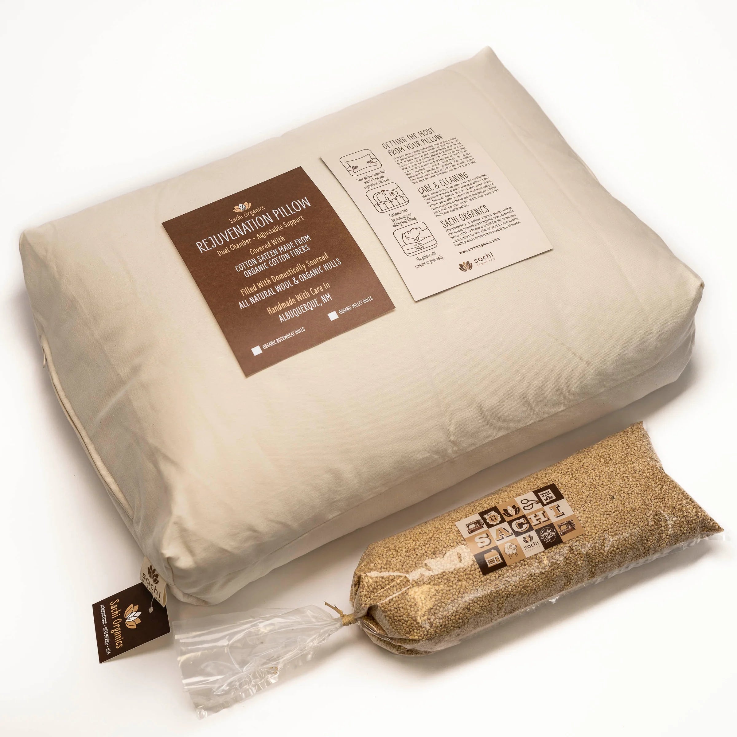 Firm Pillows for Side SleepersMillet & Wool Pillow Sachi Organics