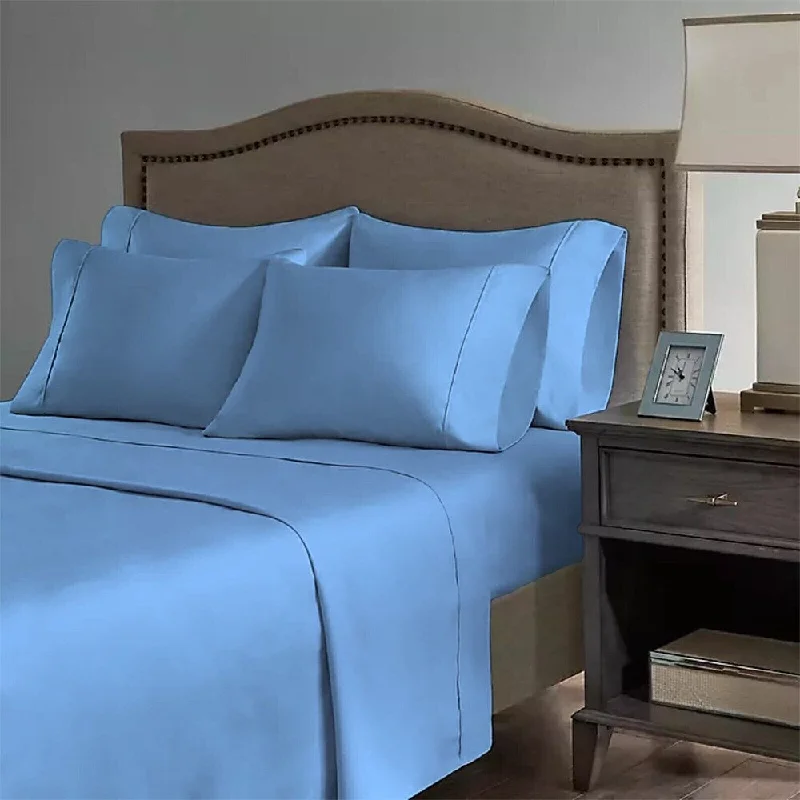 Quilted Cotton Sheets for a Warm and Inviting Bed2200 Count 6 Pc Premium Bamboo Deep Pocket King Sheet Sky