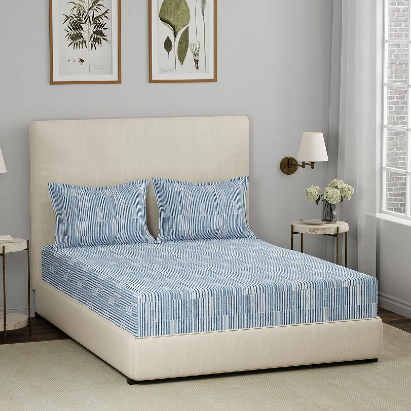Wrinkle - Free Polyester Sheets for a Low - Maintenance BedEclectic Garden Declan 100%Cotton Printed Fitted Sheet With Pillow Case Wrinkle - Free Polyester Sheets for a Low - Maintenance BedEclectic Garden Declan 100%Cotton Printed Fitted Sheet With Pillow Case