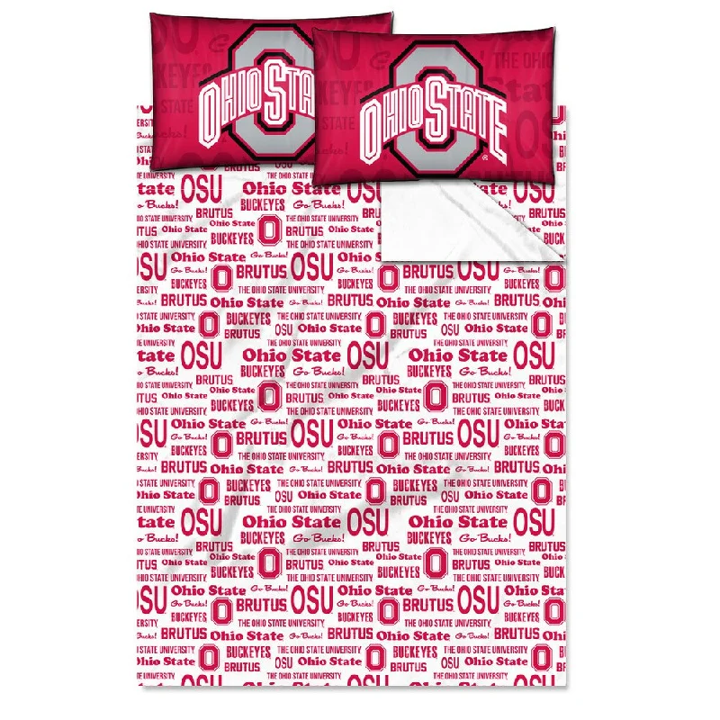 Hypoallergenic Silk Sheets for Sensitive SleepersCOL 821 Ohio State 'Anthem' Full-size Sheet Set