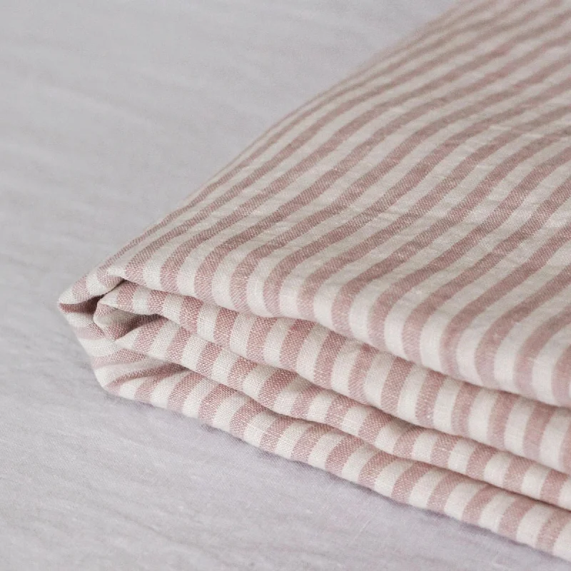Twin - Size Sheet Sets with a Pillow ProtectorPink Stripes Linen Sheets Set