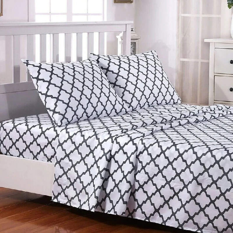 Linen - Cotton Blend Sheets for a Natural and Versatile OptionEgyptian Comfort Bed Sheet Set 1800 Count 4 Piece Twin XL White Grey
