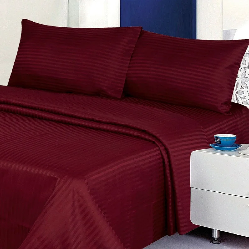 Organic Flannel Sheets for a Natural and Warm Sleep1800 Count Deluxe 4-Piece Stripe Deep Pocket Twin Bed Sheet Burgundy Organic Flannel Sheets for a Natural and Warm Sleep1800 Count Deluxe 4-Piece Stripe Deep Pocket Twin Bed Sheet Burgundy