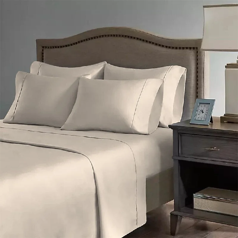 Rayon - Cotton Sheets for a Breathable and Soft Blend2200 Count 6 Pc Premium Bamboo Deep Pocket Twin Sheet Cream