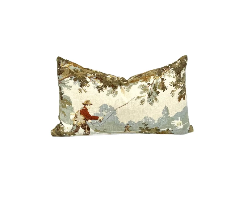 Velvet Pillows for a Touch of EleganceDecorative Pillow Cover in Vintage Tolie Fishing Fabric Velvet Pillows for a Touch of EleganceDecorative Pillow Cover in Vintage Tolie Fishing Fabric