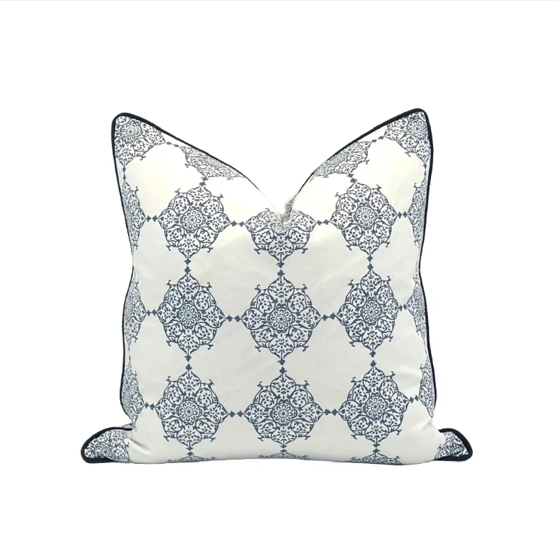 Firm Pillows for Side SleepersDecorative Pillow Cover in Larissa Blue Medallion