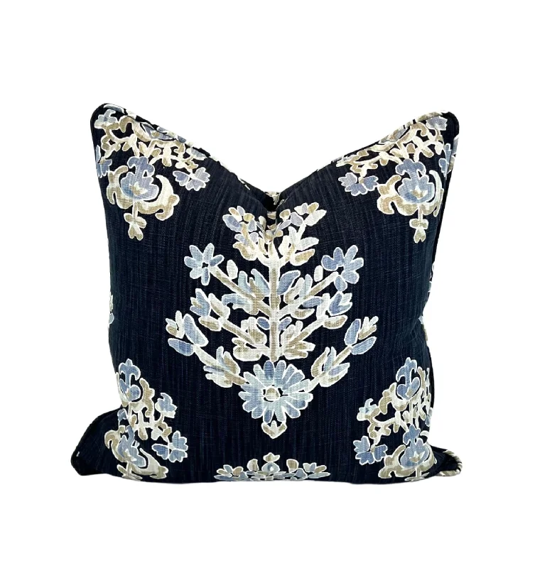 Firm Pillows for Side SleepersDecorative Pillow Cover in Clara Cornflower Indigo Fabric