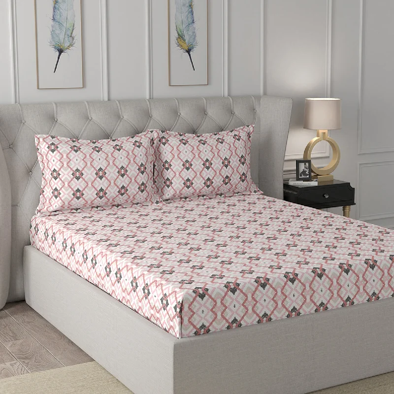 Organic Flannel Sheets for a Natural and Warm SleepFlorescence Cayden Print Red Fitted Sheet With Pillow Covers