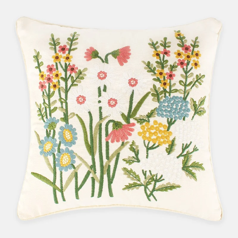 Hypoallergenic Pillows for Allergy SufferersViviana Cream Flower Pillow