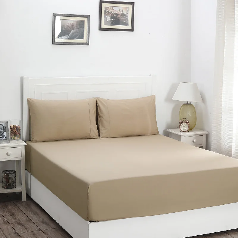 Linen - Cotton Blend Sheets for a Natural and Versatile OptionSlumber Plain Easy Care Percale 100% Cotton Nomad Fitted Sheet