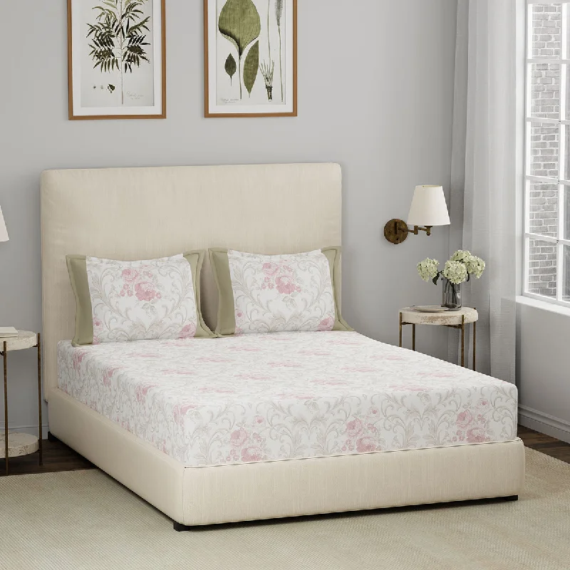 Sheet Sets with Multiple Pillowcase OptionsEclectic Garden Allie 100% Cotton Print Bed Sheet With Pillow Case