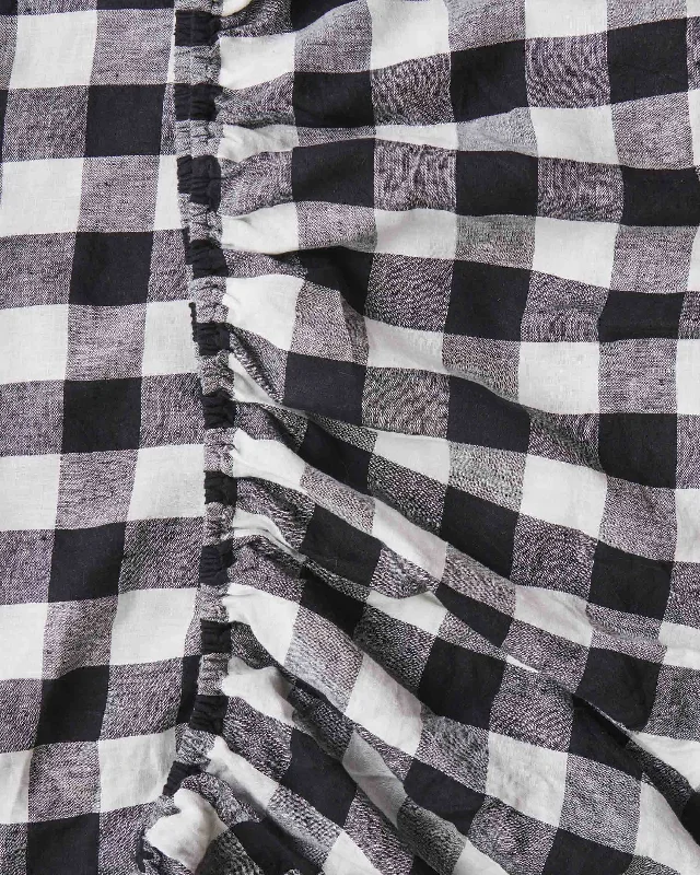 Jersey - Knit Sheets for a Comfortable and Casual BedBlack & White Gingham Linen Fitted Sheet