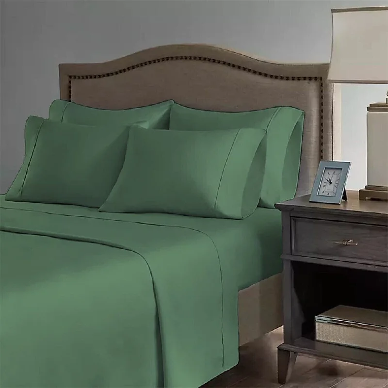 Fitted Sheets with Reinforced Corners for Long - Lasting Use2200 Count 6 Pc Premium Bamboo Deep Pocket Queen Sheet Teemoss