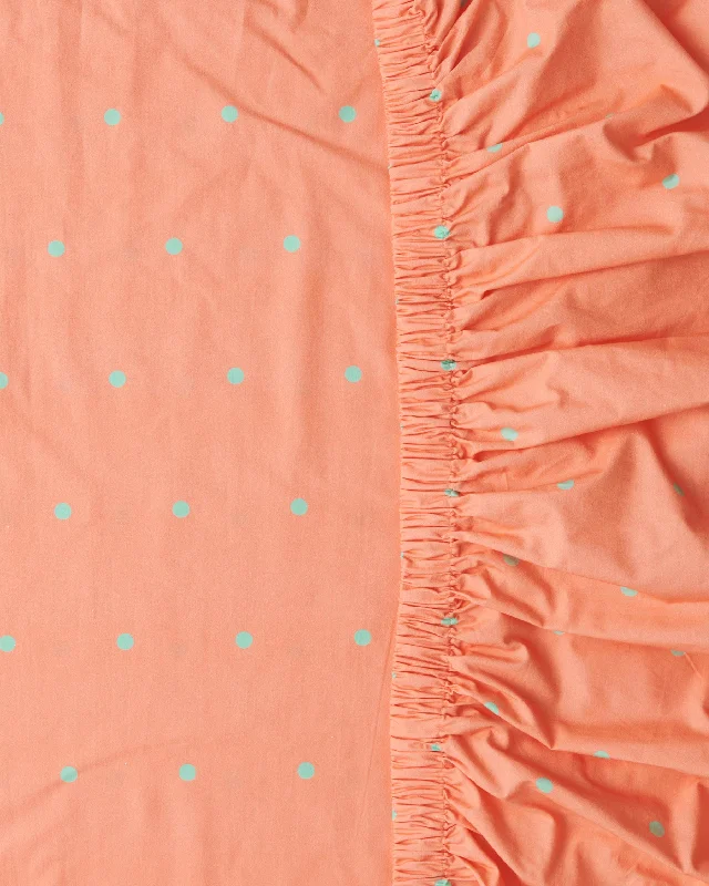 Flat Sheets with a High - Quality Finish for a Luxurious LookPolkadot Peachy Organic Cotton Fitted Sheet