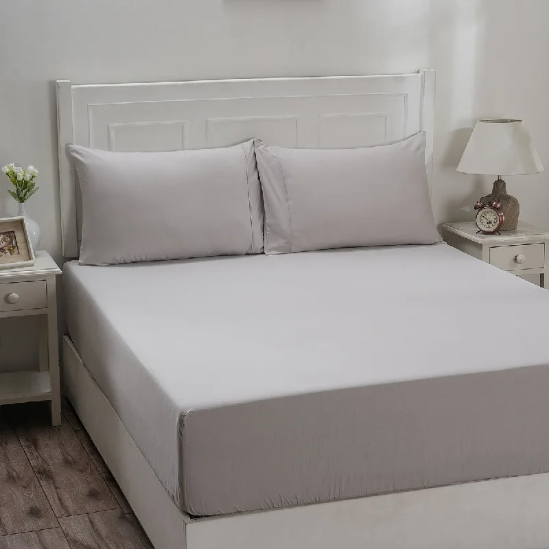 Quilted Cotton Sheets for a Warm and Inviting BedEden Crisp & Light Weight 100% Cotton Solid Grey Fitted Sheet Quilted Cotton Sheets for a Warm and Inviting BedEden Crisp & Light Weight 100% Cotton Solid Grey Fitted Sheet