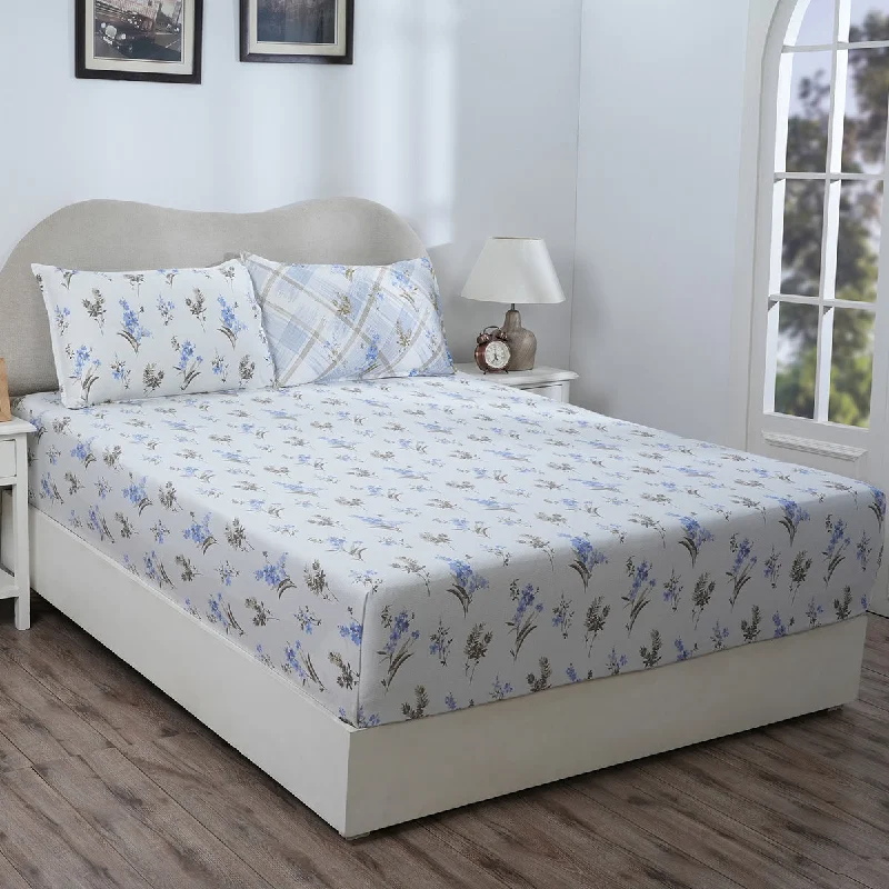 Linen - Cotton Blend Sheets for a Natural and Versatile OptionHermosa Eclectic Garden Maeve 100%Cotton Printed Fitted Sheet With Pillow Case