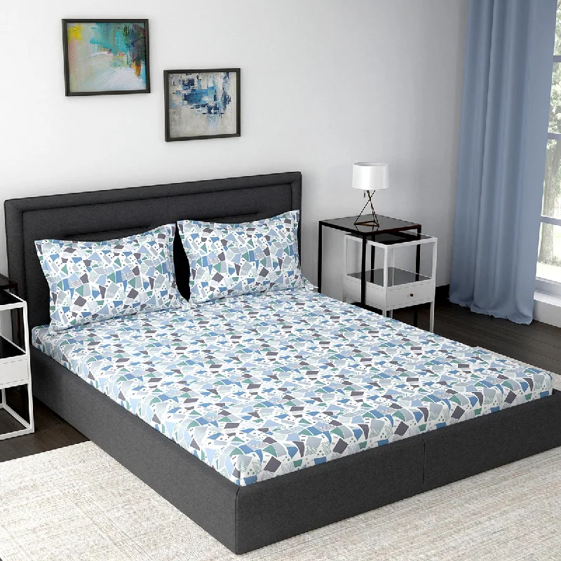 Linen - Cotton Blend Sheets for a Natural and Versatile OptionModern Sanctuary Ashley Printed 200TC 100% Cotton Blue Bed Sheet