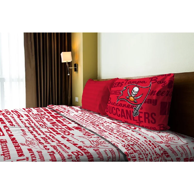 King - Size Sheet Sets with a Decorative Pillow SetNFL 820 Bucs Anthem Twin Sheet Set