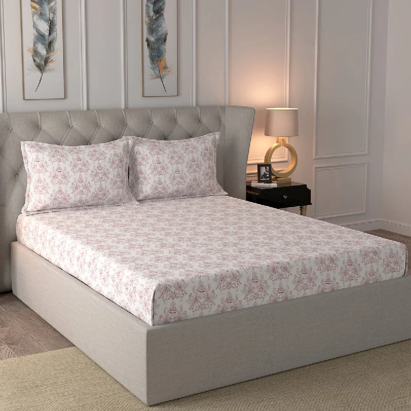 Jersey - Knit Sheets for a Comfortable and Casual BedGlam Chelsia Printed 200 TC 100% Cotton Red Bed Sheet