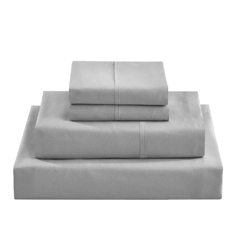 Moisture - Wicking Cotton Sheets for a Dry and Comfortable SleepMordern Abraded Plain 4 Piece Bed Sheet Set Queen 3 Color