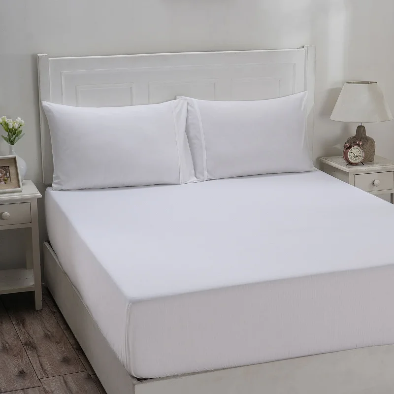 King - Size Sheet Sets with a Decorative Pillow SetEden Crisp & Light Weight 100% Cotton Solid White Fitted Sheet King - Size Sheet Sets with a Decorative Pillow SetEden Crisp & Light Weight 100% Cotton Solid White Fitted Sheet
