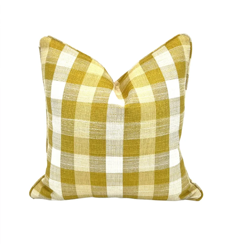 Orthopedic Pillows for Back Pain ReliefCitrus Buffalo Check Plaid Decorative Pillow Cover (Inserts Now Available!)