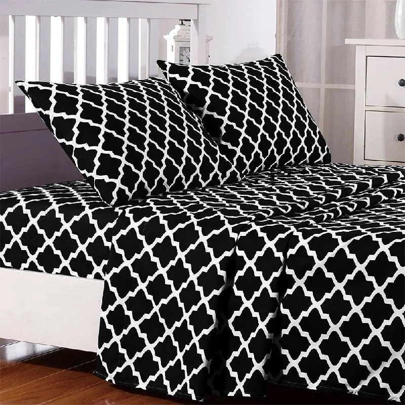 Hypoallergenic Silk Sheets for Sensitive SleepersEgyptian Comfort Bed Sheet Set 1800 Count 4 Piece Twin Black White