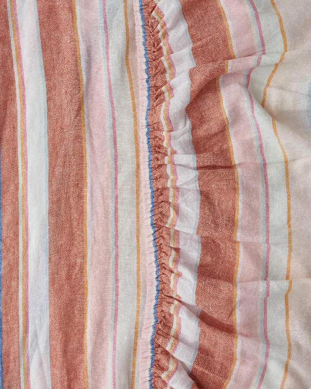 Organic Flannel Sheets for a Natural and Warm SleepJaipur Stripe Linen Fitted Sheet