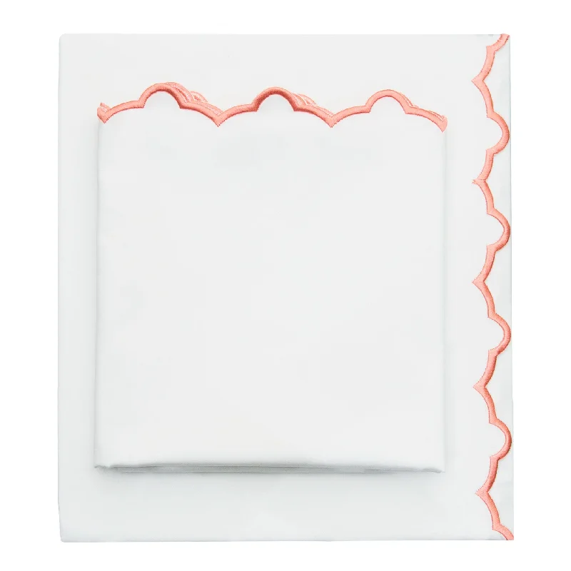 Sheet Sets with Multiple Pillowcase OptionsThe Coral Scalloped Embroidered Sheet Set Sheet Sets with Multiple Pillowcase OptionsThe Coral Scalloped Embroidered Sheet Set
