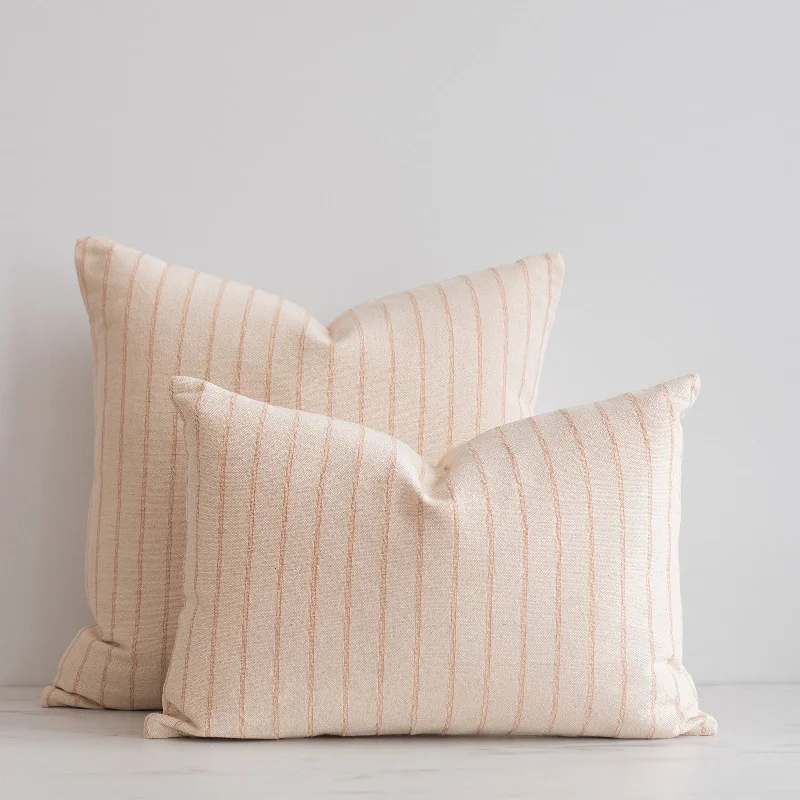 Round Pillows for Boho-Style InteriorsTerracotta Thai Woven Stripes Pillow Cover