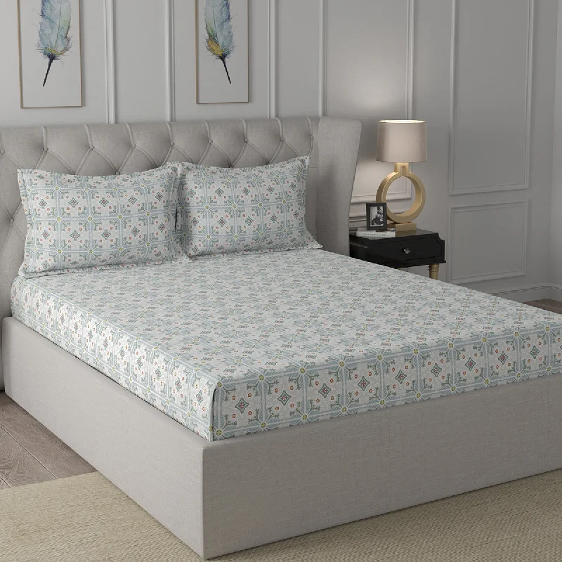 Queen - Size Sheet Sets with a European Pillowcase SetArdour Collins Printed Bed Sheet With Pillow Case