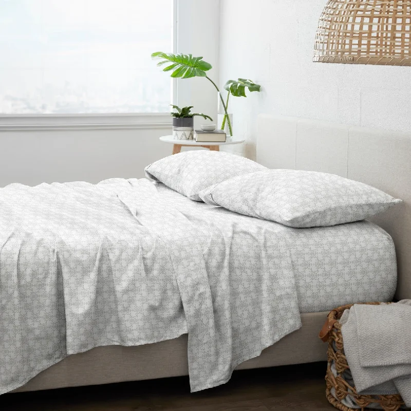 Polyester - Cotton Blend Sheets for Durability and ComfortBecky Cameron Soft Bouquet Pattern 4 Piece Bed Sheets Set