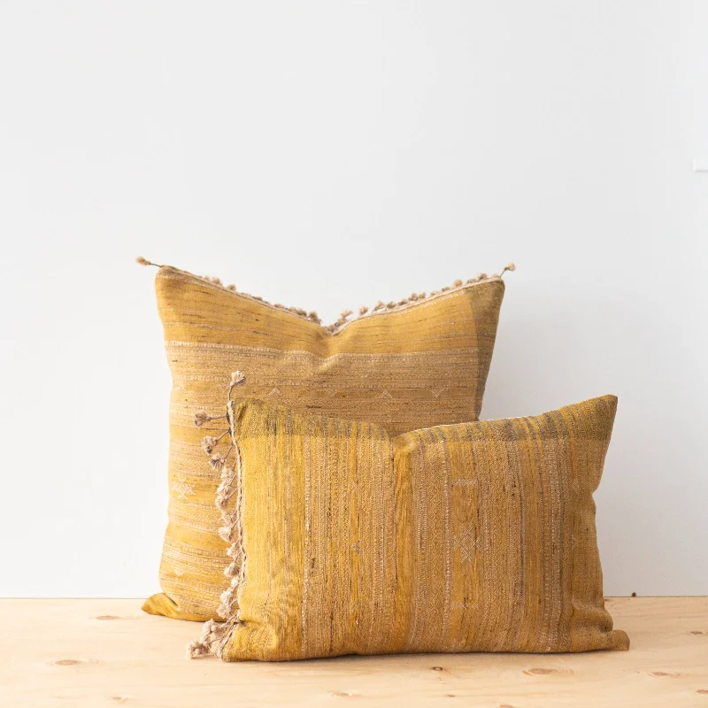 Down Alternative Pillows for Ethical ChoicesAntique Gold Fringe Tussar Pillow Cover