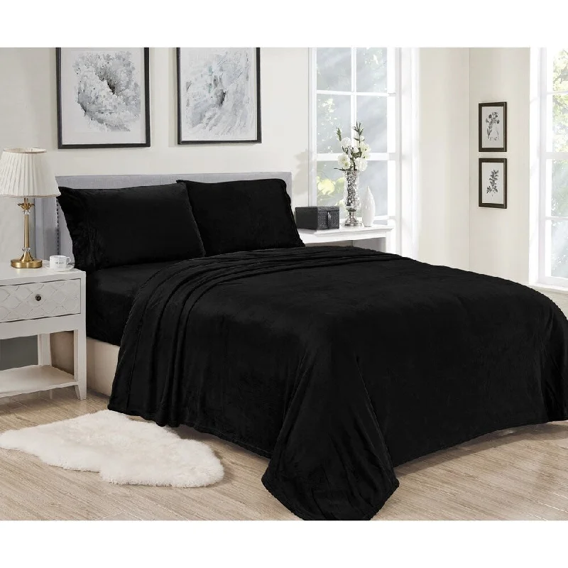 Organic Flannel Sheets for a Natural and Warm SleepLavana Microplush Sheet Sets Full Black