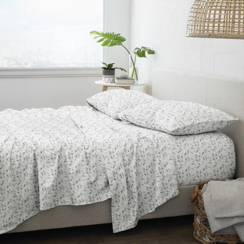 Twin - Size Sheet Sets with a Pillow ProtectorBecky Cameron Premium Bontanical 4 Piece Flannel Bed Sheet Set